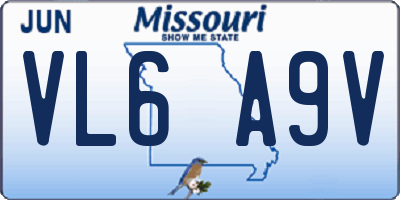 MO license plate VL6A9V
