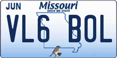 MO license plate VL6B0L
