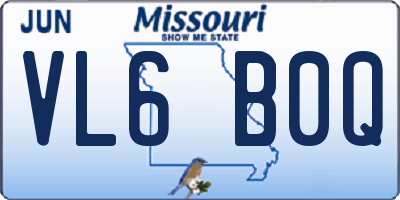 MO license plate VL6B0Q