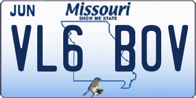 MO license plate VL6B0V