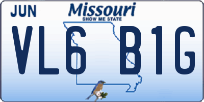 MO license plate VL6B1G