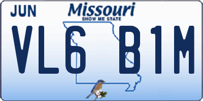MO license plate VL6B1M