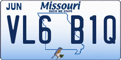 MO license plate VL6B1Q
