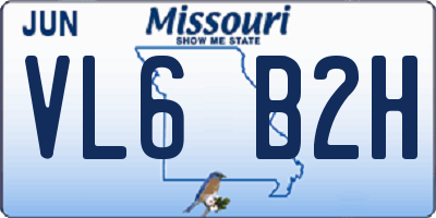 MO license plate VL6B2H
