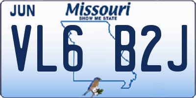 MO license plate VL6B2J
