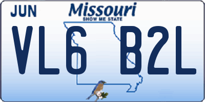 MO license plate VL6B2L