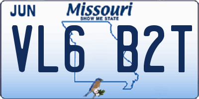 MO license plate VL6B2T