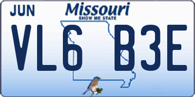 MO license plate VL6B3E