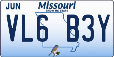 MO license plate VL6B3Y