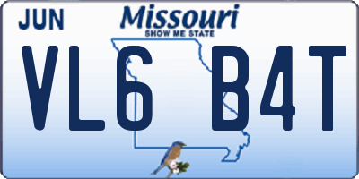 MO license plate VL6B4T
