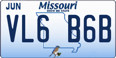 MO license plate VL6B6B