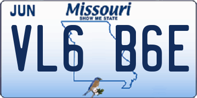 MO license plate VL6B6E