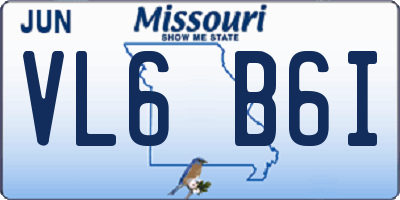 MO license plate VL6B6I