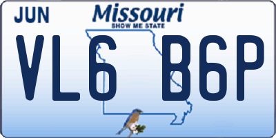 MO license plate VL6B6P