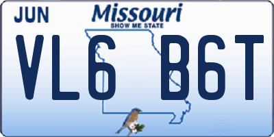 MO license plate VL6B6T