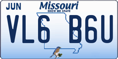 MO license plate VL6B6U