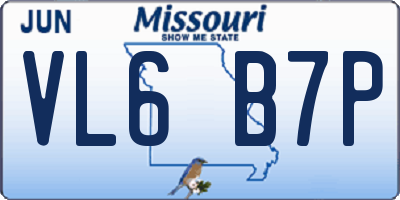 MO license plate VL6B7P