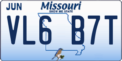 MO license plate VL6B7T