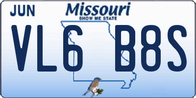 MO license plate VL6B8S