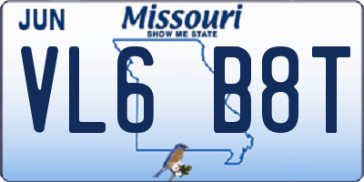 MO license plate VL6B8T