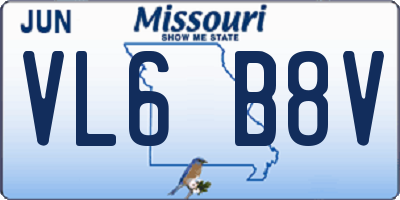 MO license plate VL6B8V