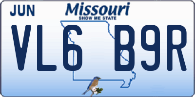 MO license plate VL6B9R