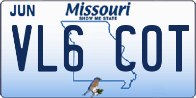 MO license plate VL6C0T