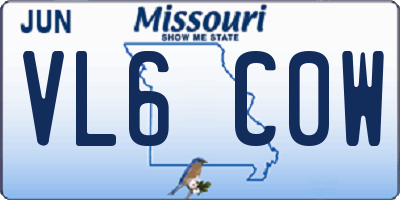 MO license plate VL6C0W