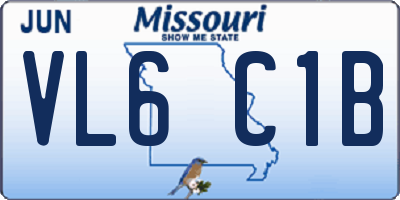 MO license plate VL6C1B