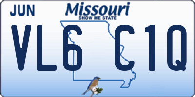 MO license plate VL6C1Q