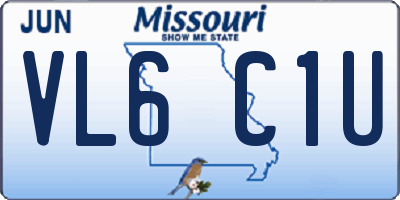 MO license plate VL6C1U