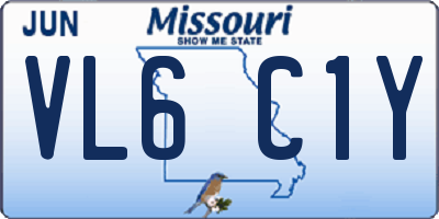 MO license plate VL6C1Y