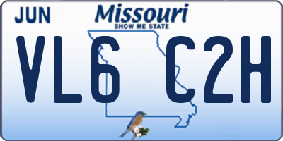 MO license plate VL6C2H