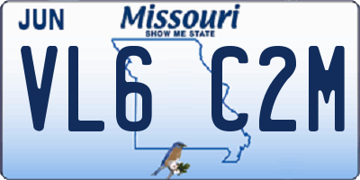 MO license plate VL6C2M