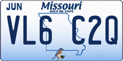 MO license plate VL6C2Q