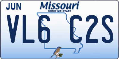 MO license plate VL6C2S