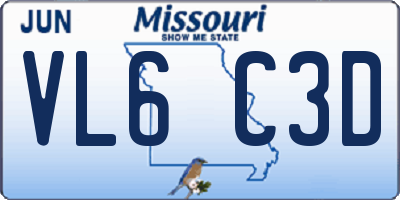 MO license plate VL6C3D