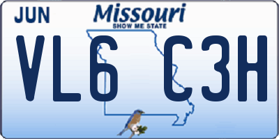 MO license plate VL6C3H