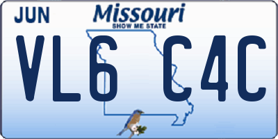 MO license plate VL6C4C