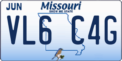 MO license plate VL6C4G