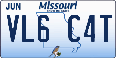 MO license plate VL6C4T