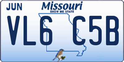 MO license plate VL6C5B