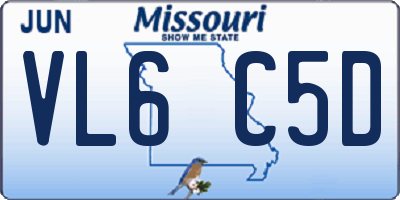 MO license plate VL6C5D