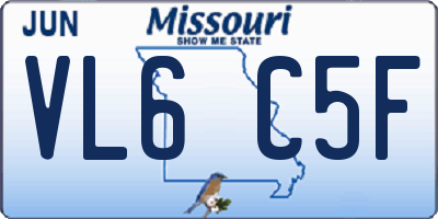 MO license plate VL6C5F