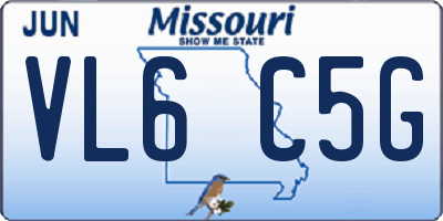 MO license plate VL6C5G