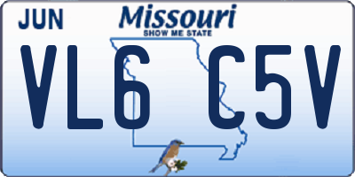 MO license plate VL6C5V