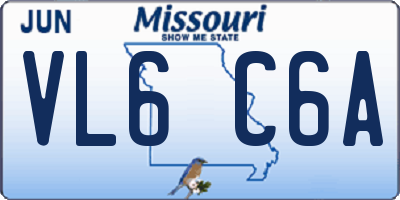 MO license plate VL6C6A