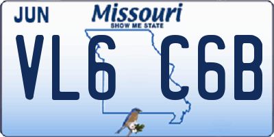 MO license plate VL6C6B
