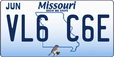 MO license plate VL6C6E