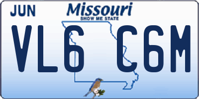 MO license plate VL6C6M